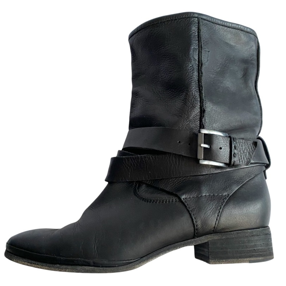 Belle by Sigerson Morrison Black Leather Ankle Buckle Boots